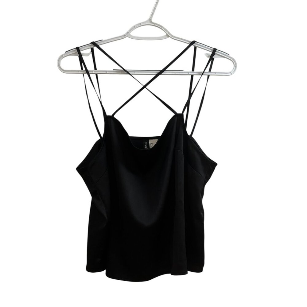 H&M Black Silky Tank Top - L - Flowy